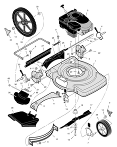 Mower Housing Assembly Diagram and Parts List for 223310X24A 2003 Briggs and Stratton Lawn Mower